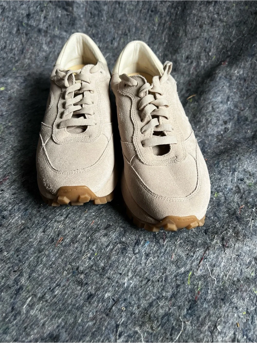 Dolce Vita Beige Suede Low-Top Sneakers